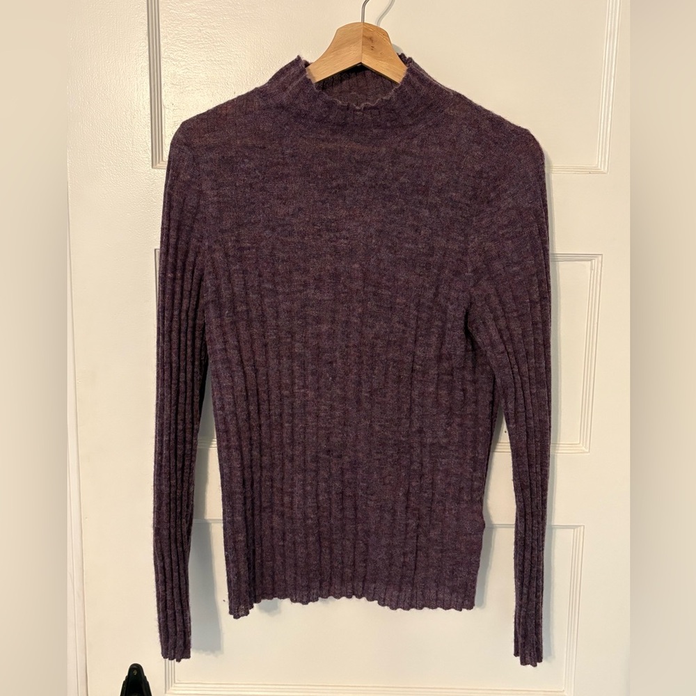 Madewell ribbed mock neck alpaca sweater M